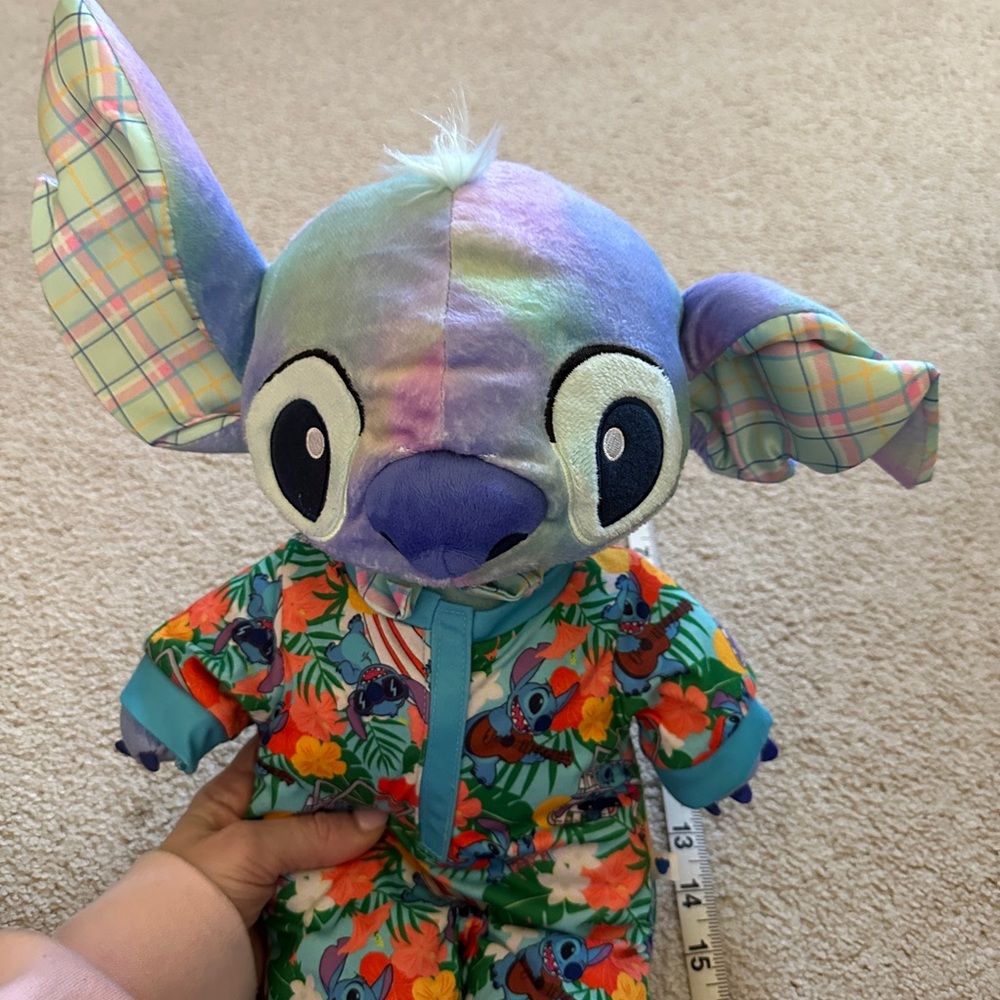 Disney Stitch Stuffed Animal with Colorful Pajamas - Picture 2 of 7